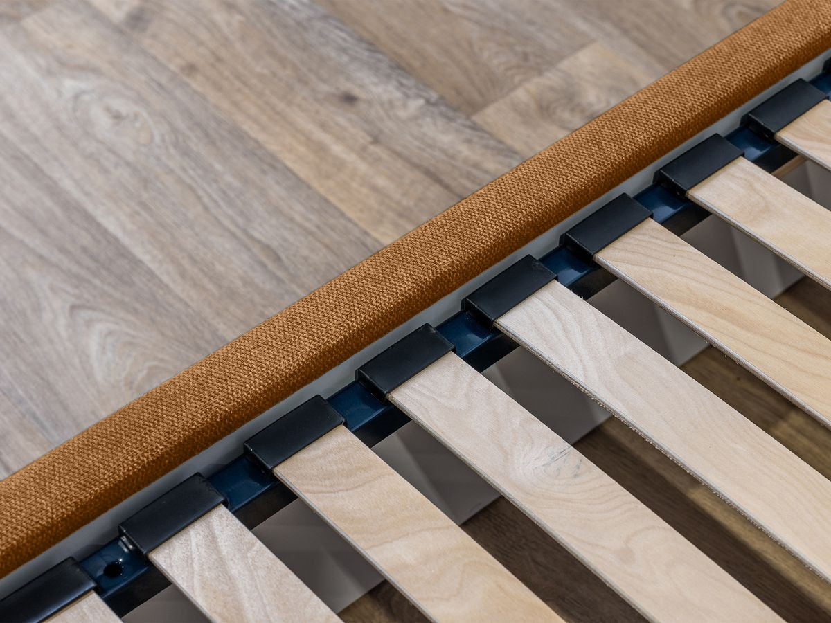 BLANDINE opbergbed in structuurstof met nachtkastjes