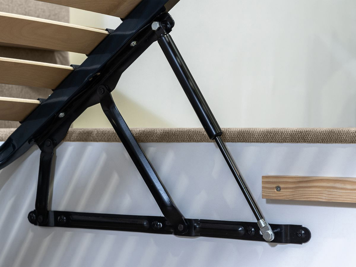 BLANDINE opbergbed in structuurstof met nachtkastjes