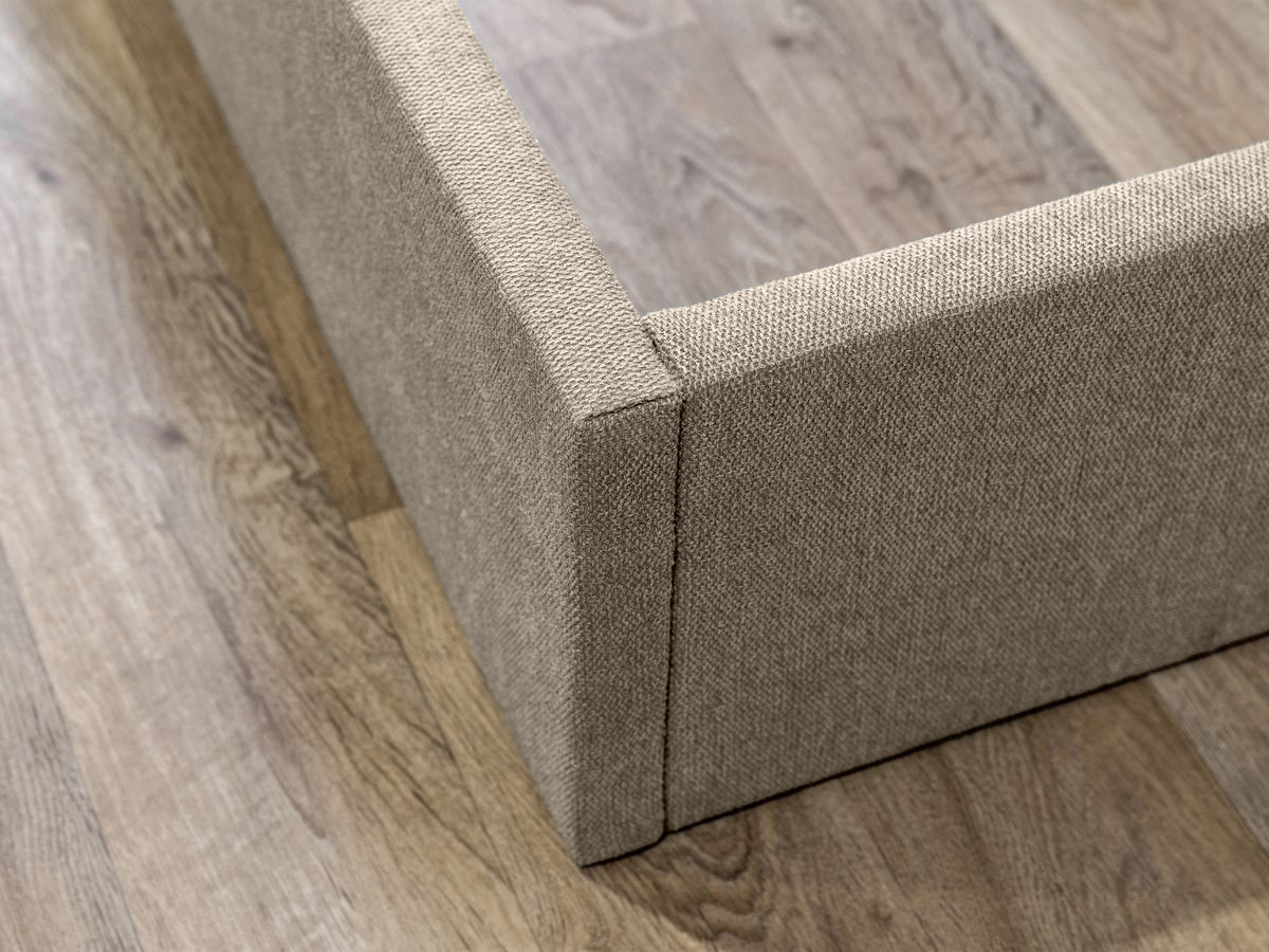 BLANDINE opbergbed in structuurstof met nachtkastjes