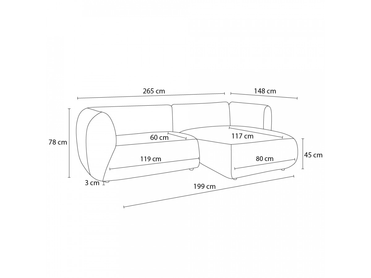 LECOMTE vaste hoekbank