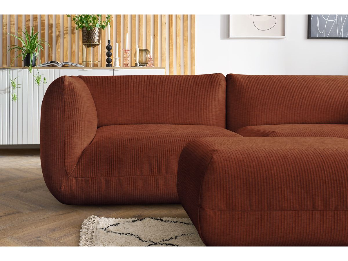 Sofa nierozkładany 4-osobowy LECOMTE z małym pufem