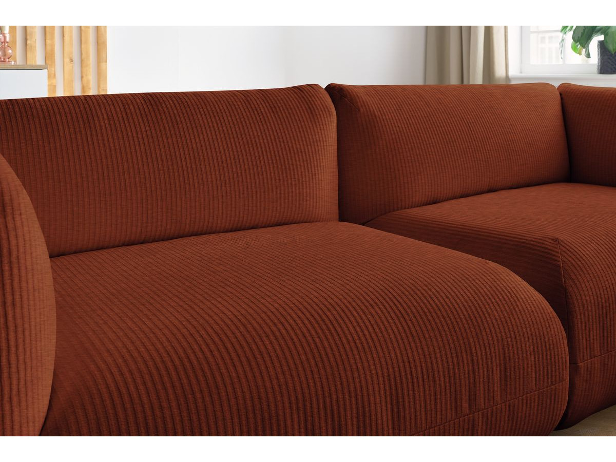 Sofa nierozkładany 4-osobowy LECOMTE z małym pufem