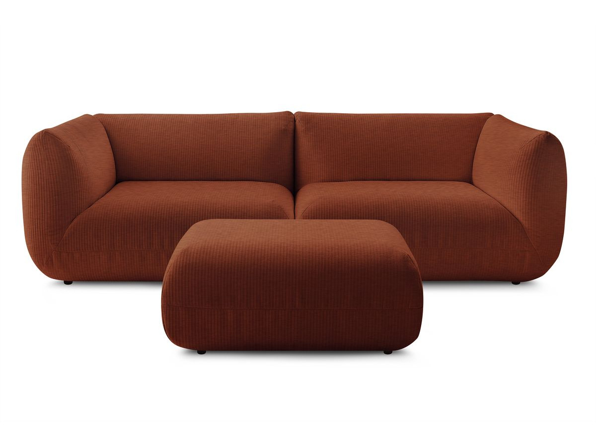 Sofa nierozkładany 4-osobowy LECOMTE z małym pufem