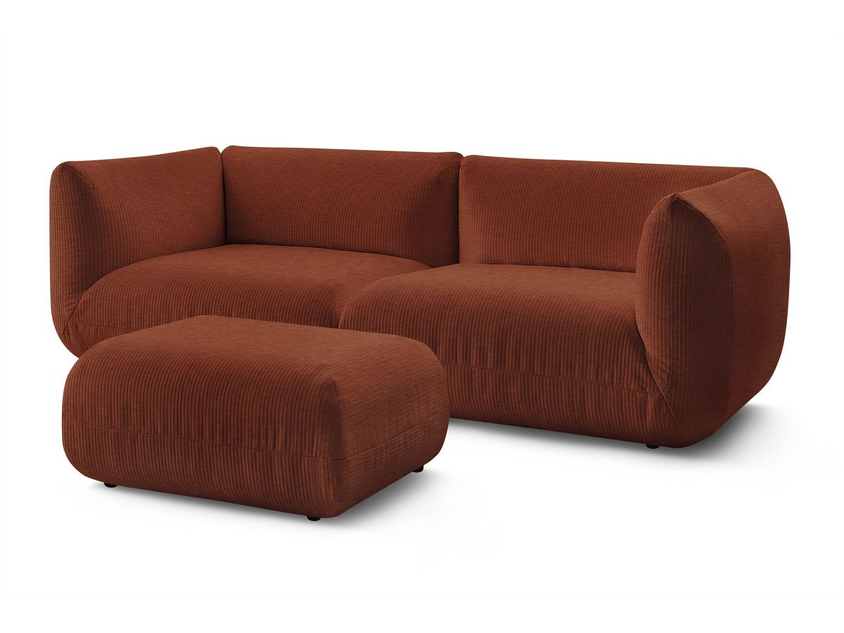 Sofa nierozkładany 4-osobowy LECOMTE z małym pufem