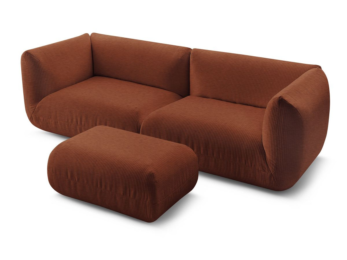 Sofa nierozkładany 4-osobowy LECOMTE z małym pufem