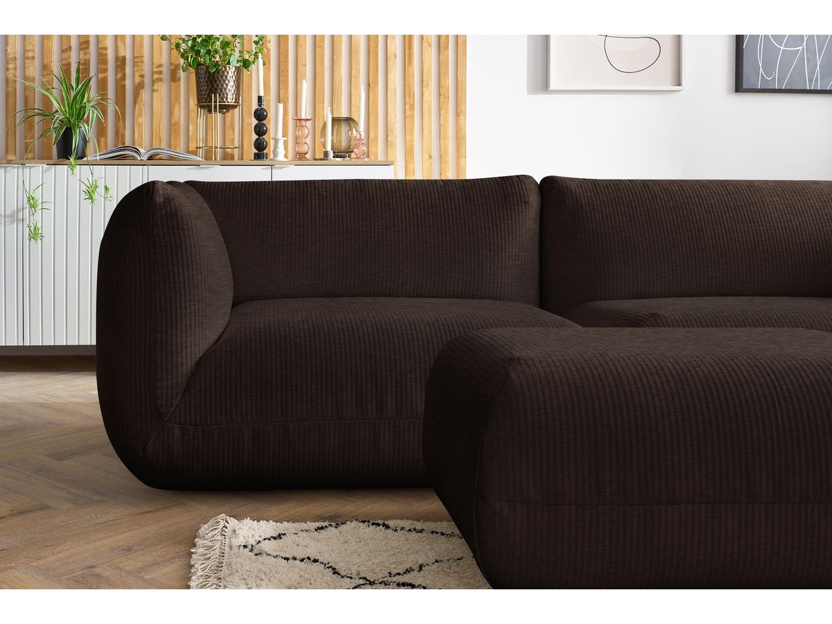 Sofa nierozkładany 4-osobowy LECOMTE z małym pufem