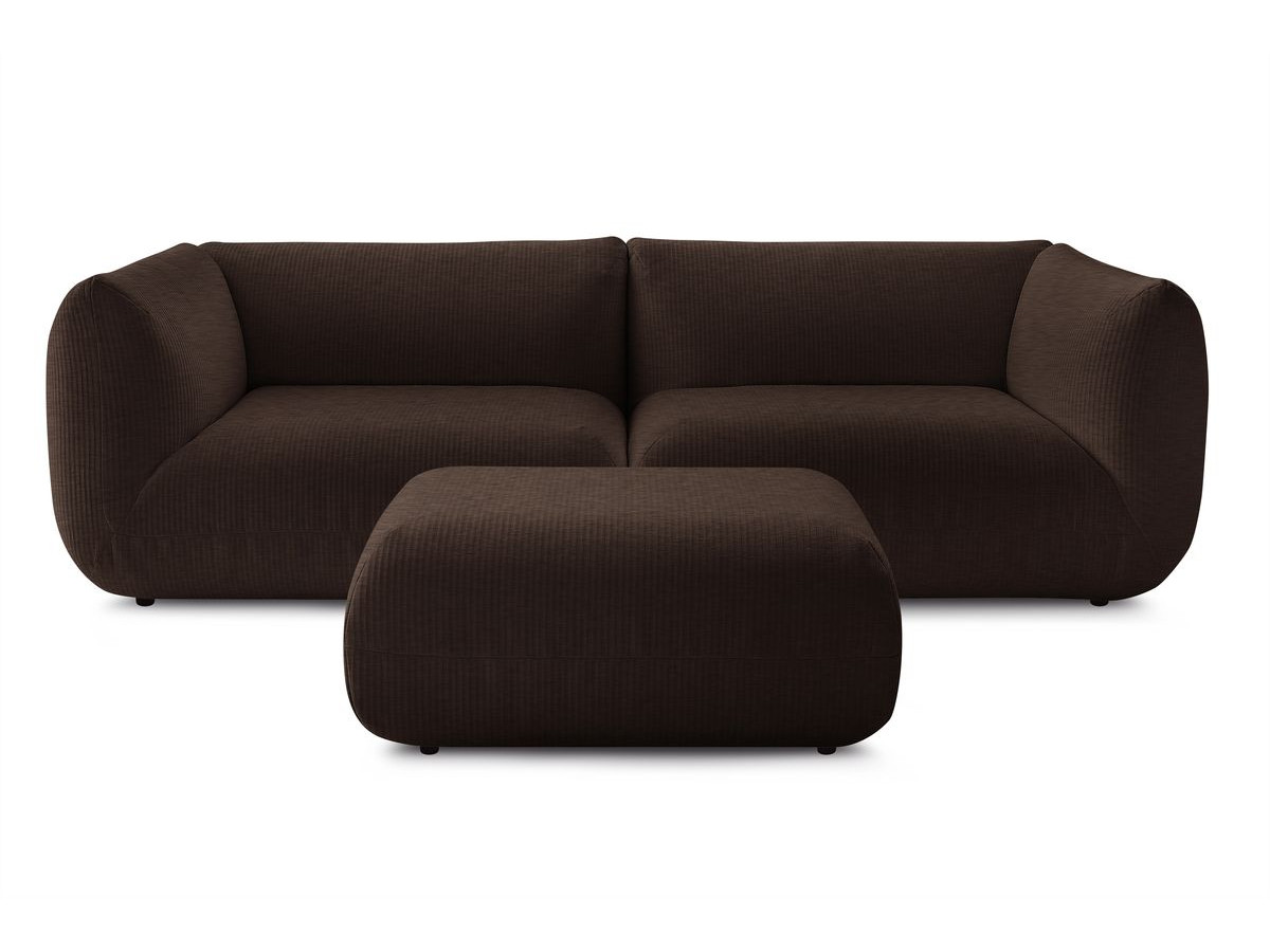 Sofa nierozkładany 4-osobowy LECOMTE z małym pufem
