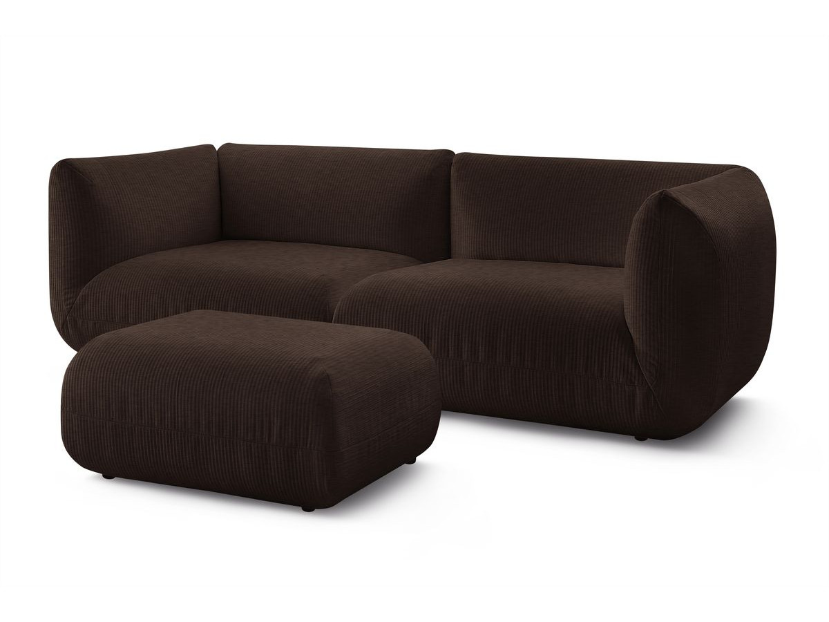 Sofa nierozkładany 4-osobowy LECOMTE z małym pufem