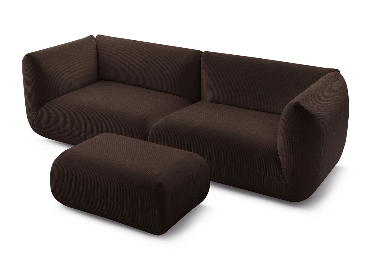 Sofa nierozkładany 4-osobowy LECOMTE z małym pufem