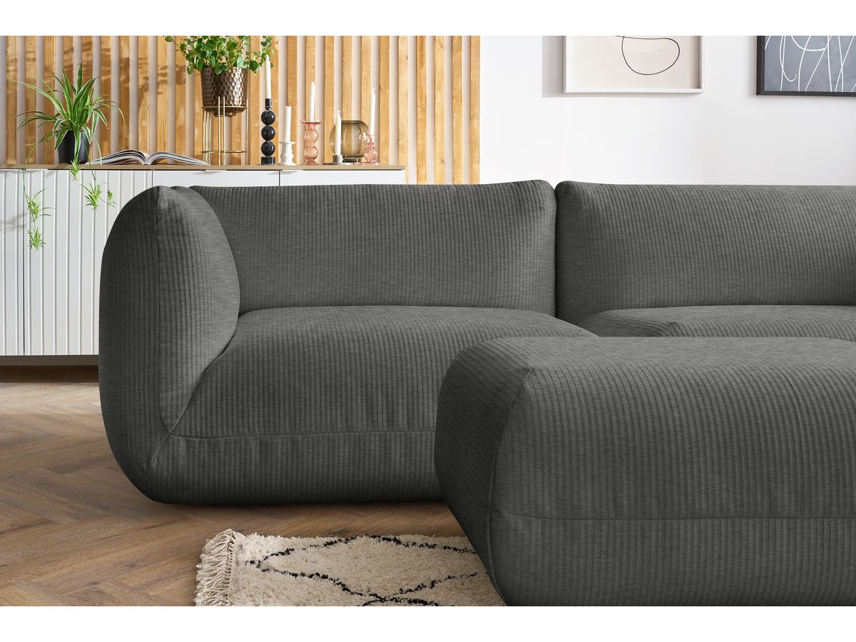 Sofa nierozkładany 4-osobowy LECOMTE z małym pufem