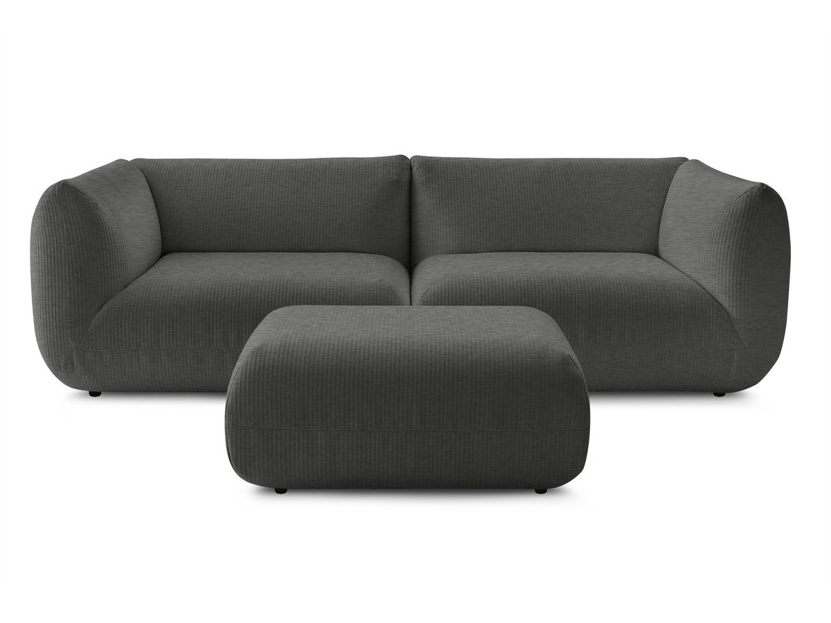 Sofa nierozkładany 4-osobowy LECOMTE z małym pufem