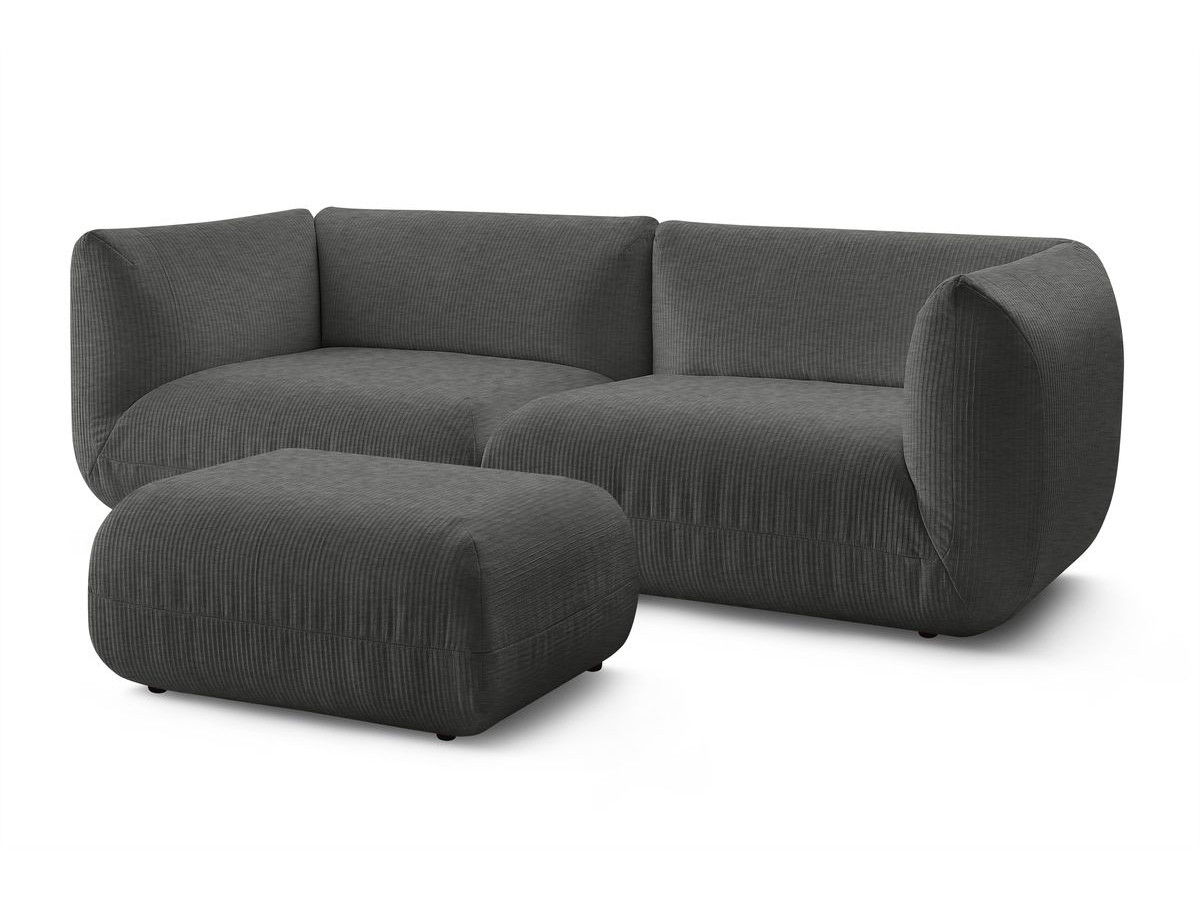 Sofa nierozkładany 4-osobowy LECOMTE z małym pufem