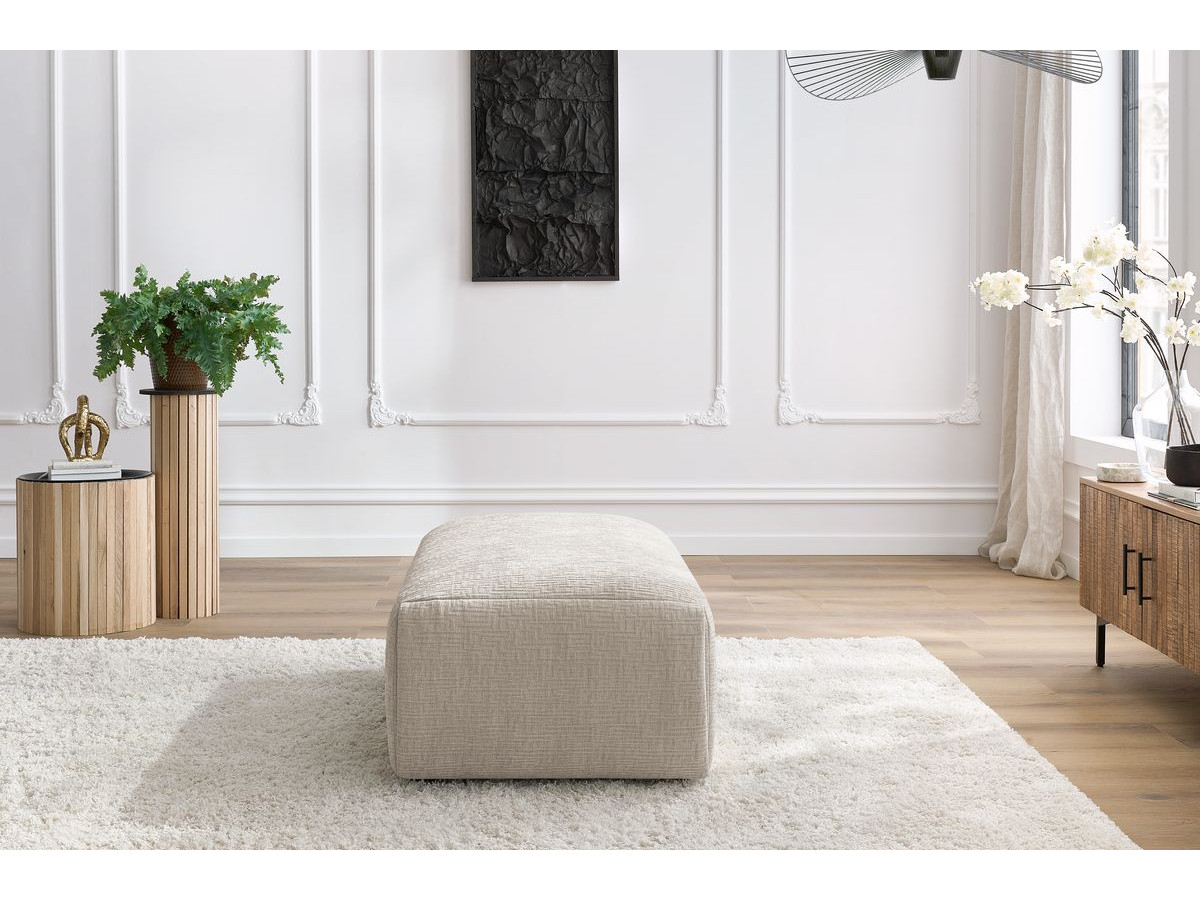 Pouf petit JEANNE texturé beige — vue 5