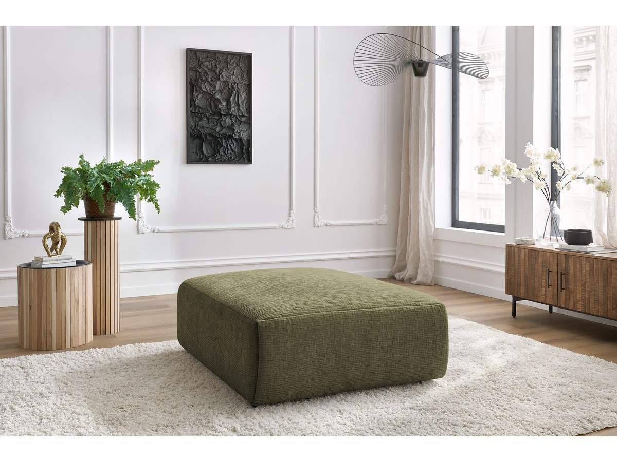 Pouf grand JEANNE texturé vert