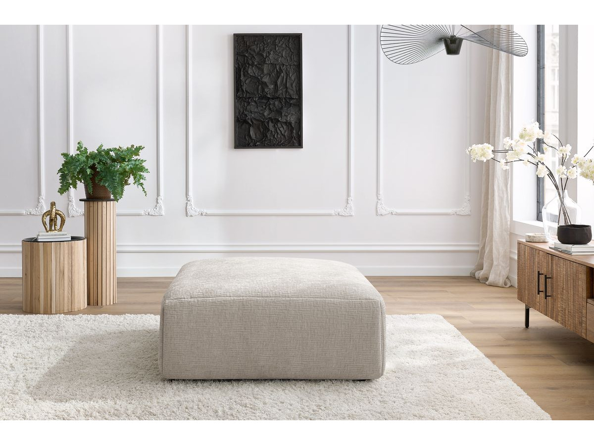 Pouf grand JEANNE texturé beige — vue 5
