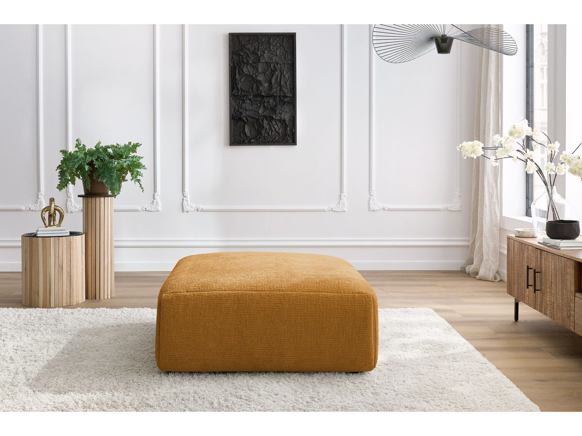 Pouf grand JEANNE texturé jaune — vue 5
