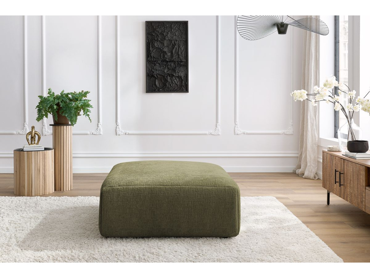 Pouf grand JEANNE texturé vert — vue 5
