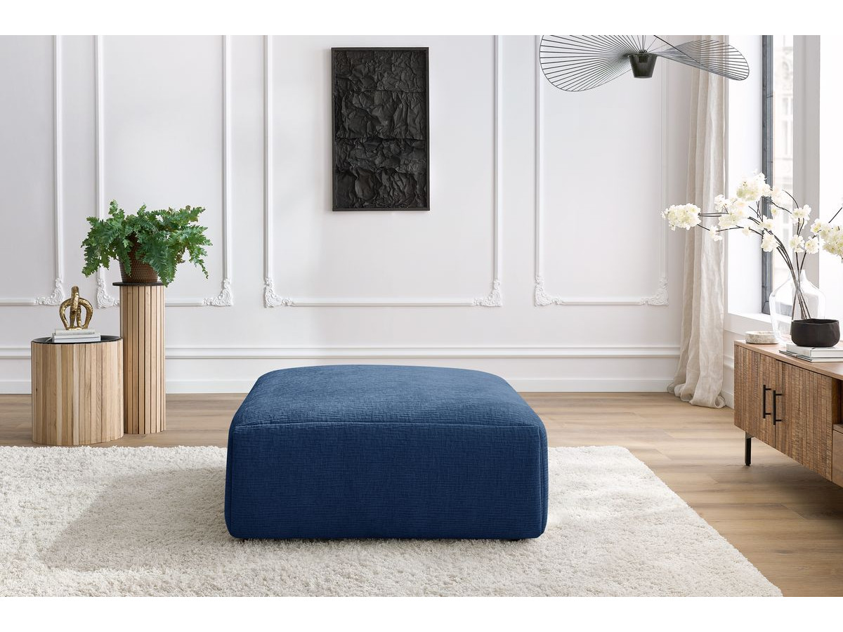 Pouf grand JEANNE texturé bleu foncé — vue 5