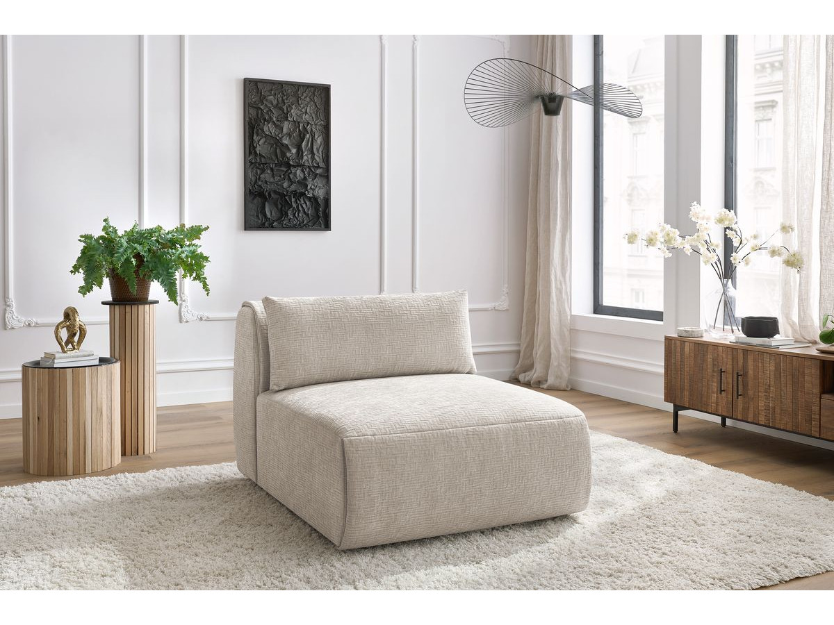 1-zits fauteuil zonder armleuningen voor modulaire bank JEANNE in structuurstof
