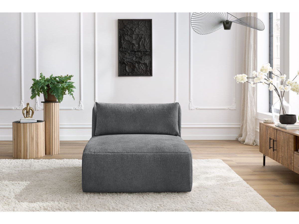 1-zits fauteuil zonder armleuningen voor modulaire bank JEANNE in structuurstof