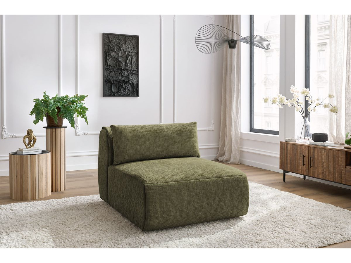 1-zits fauteuil zonder armleuningen voor modulaire bank JEANNE in structuurstof