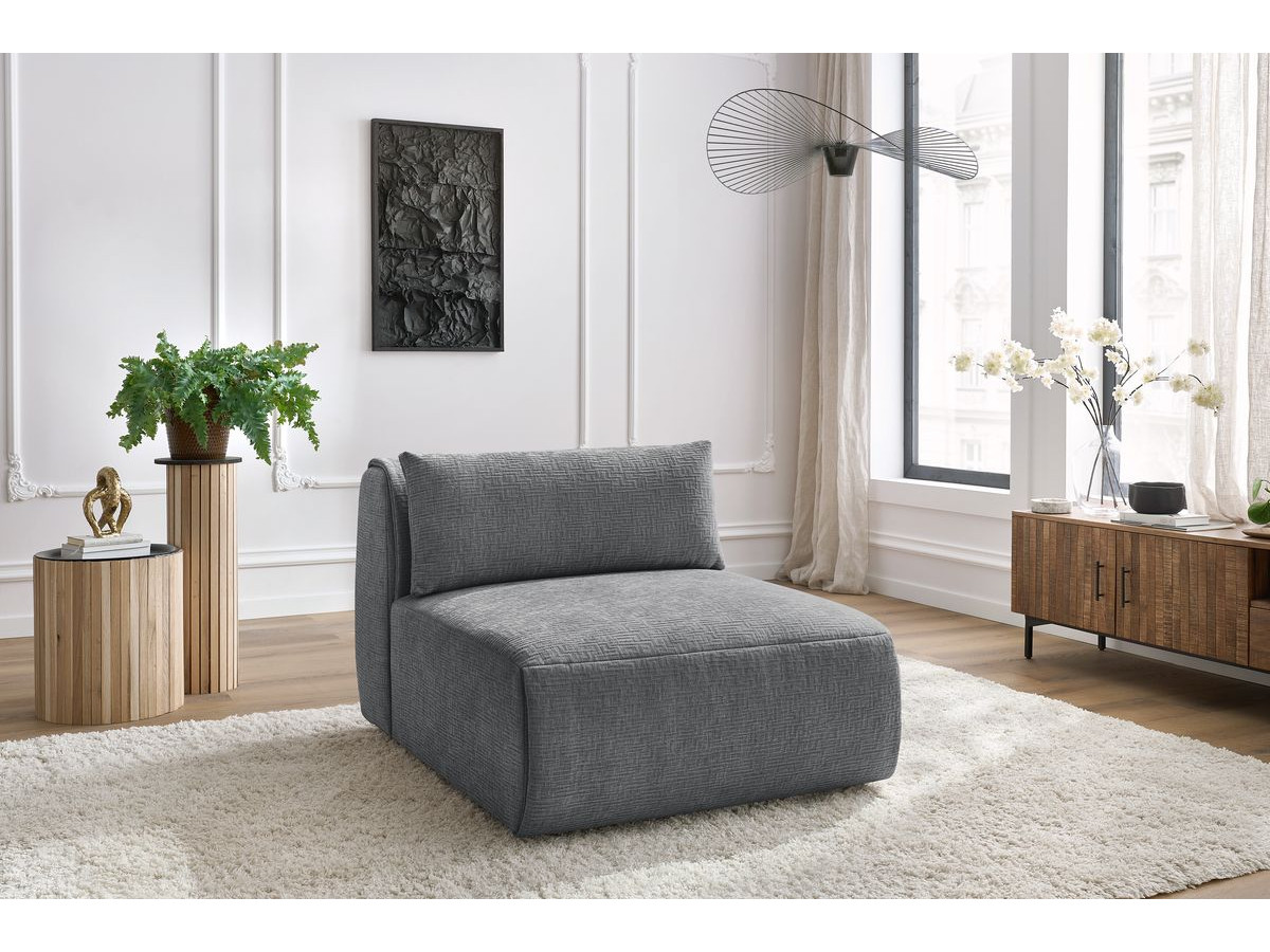 1-zits fauteuil zonder armleuningen voor modulaire bank JEANNE in structuurstof