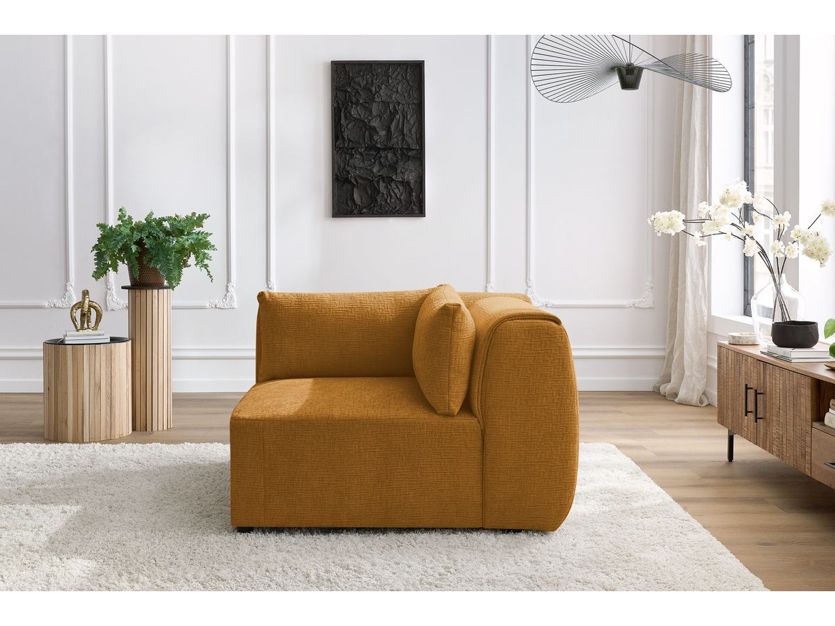 Angle pour canapé modulable JEANNE texturé jaune — vue 5