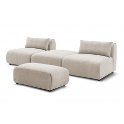 Droit fixe 3 places + pouf
