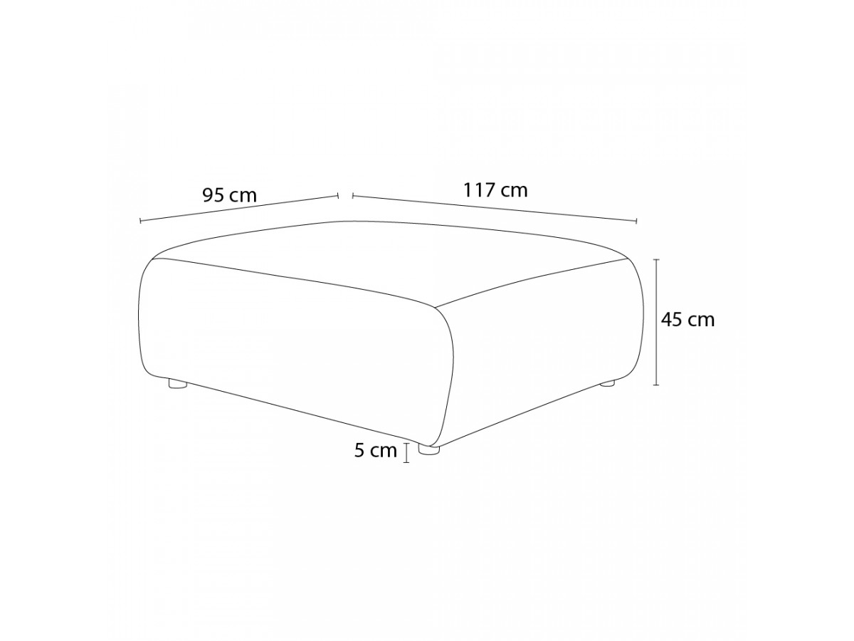 Pouf grand JEANNE tissu texturé