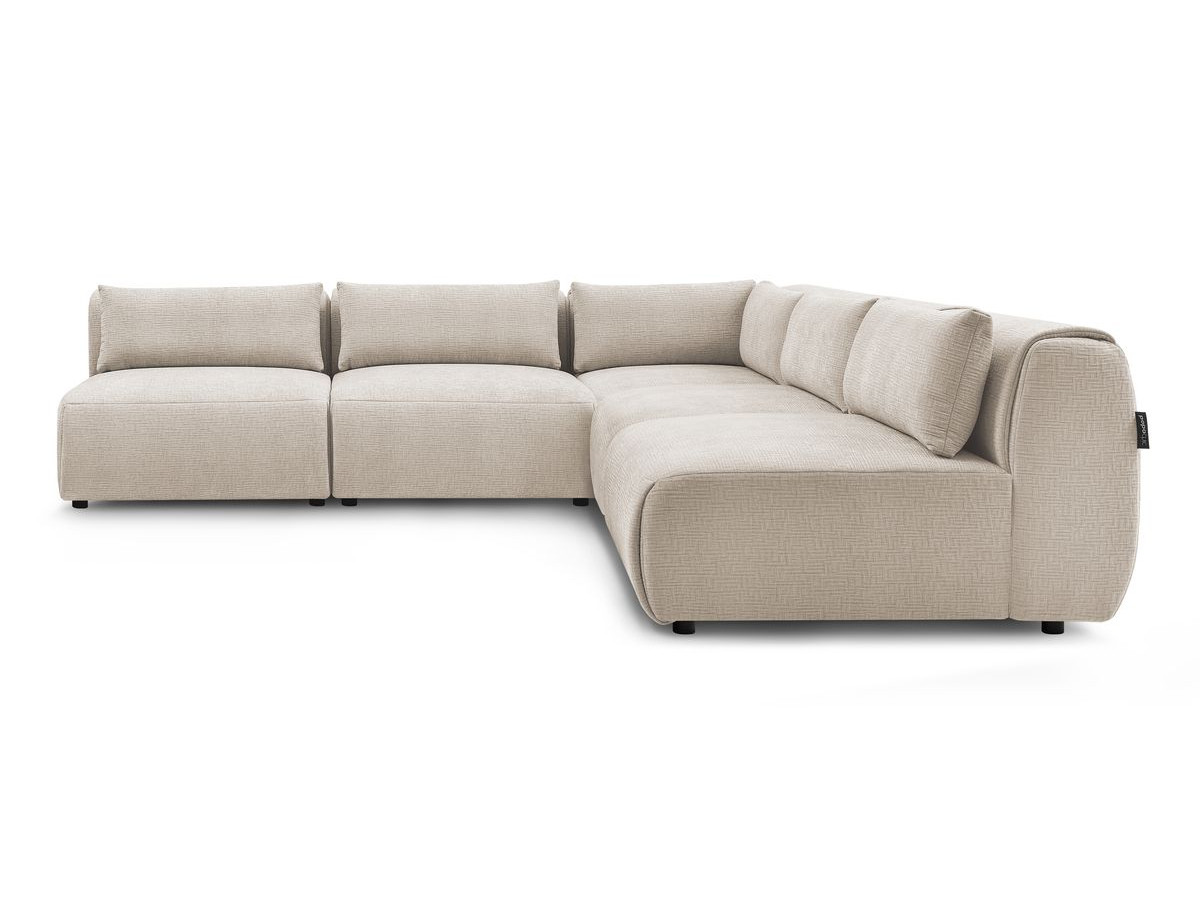 JEANNE modulaire vaste hoekbank in structuurstof met 4 fauteuils en 1 hoek