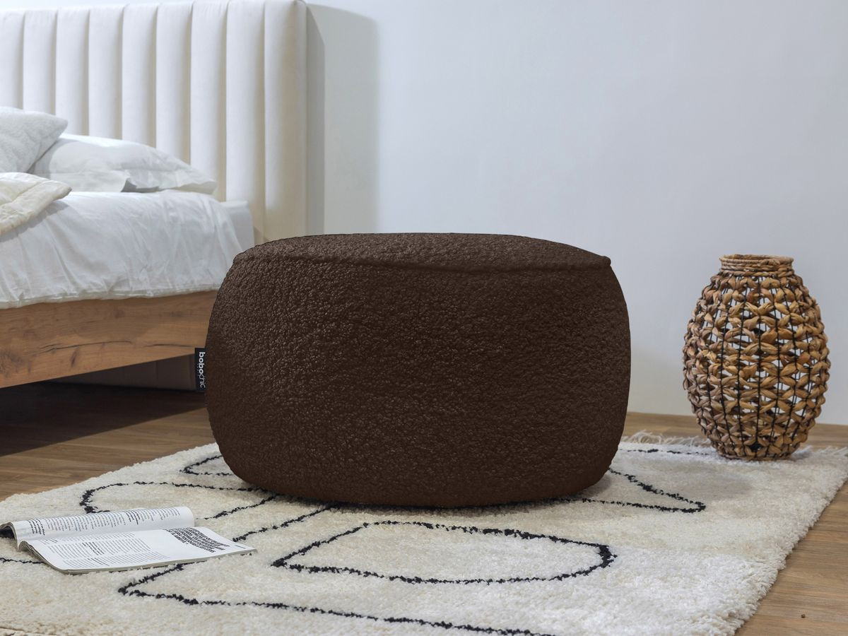 Pouf rond MERINOS marron