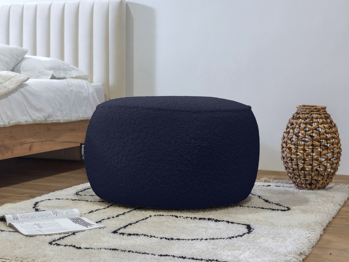 Pouf rond MERINOS bleu foncé