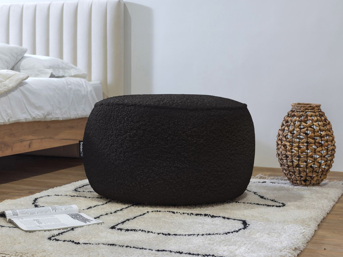 Pouf rond MERINOS noir
