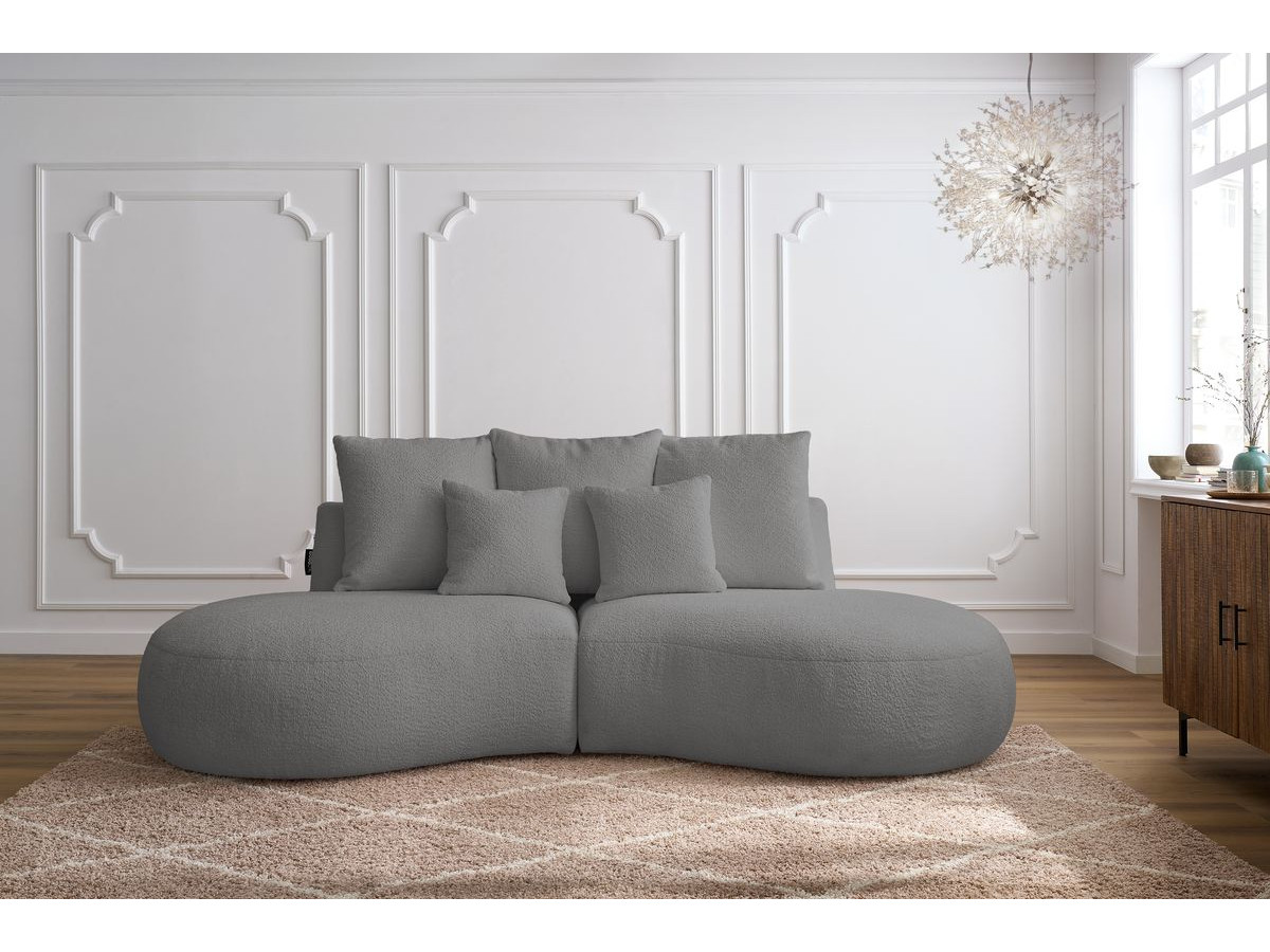 Canapé droit 3 places SAINT-GERMAIN bouclette gris clair — vue 5