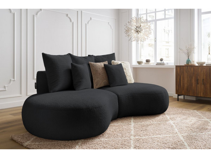 Canapé droit fixe 4 places SAINT-GERMAIN tissu bouclette