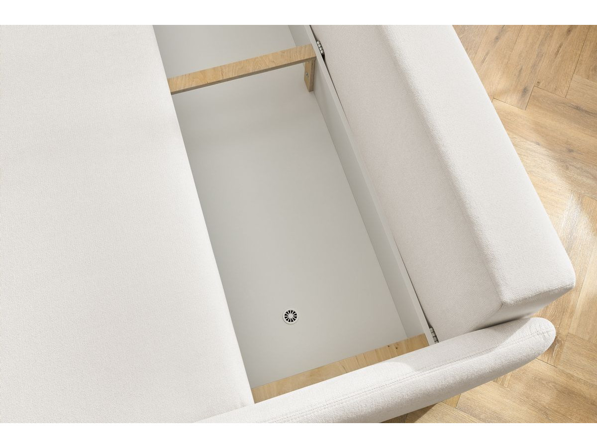 Canapé droit convertible coffre MARCEL tissu lisse