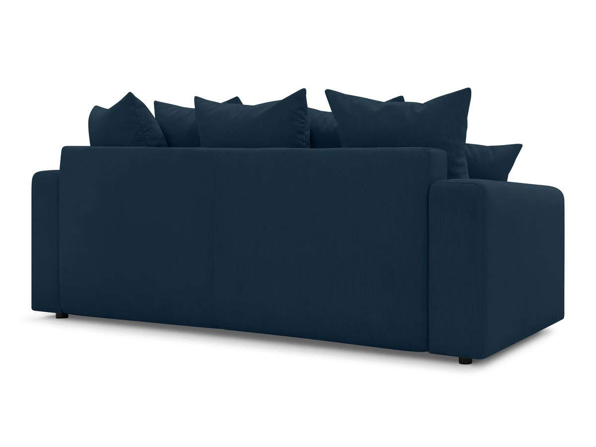 Canapé droit convertible coffre ENVY velours côtelé avec pouf