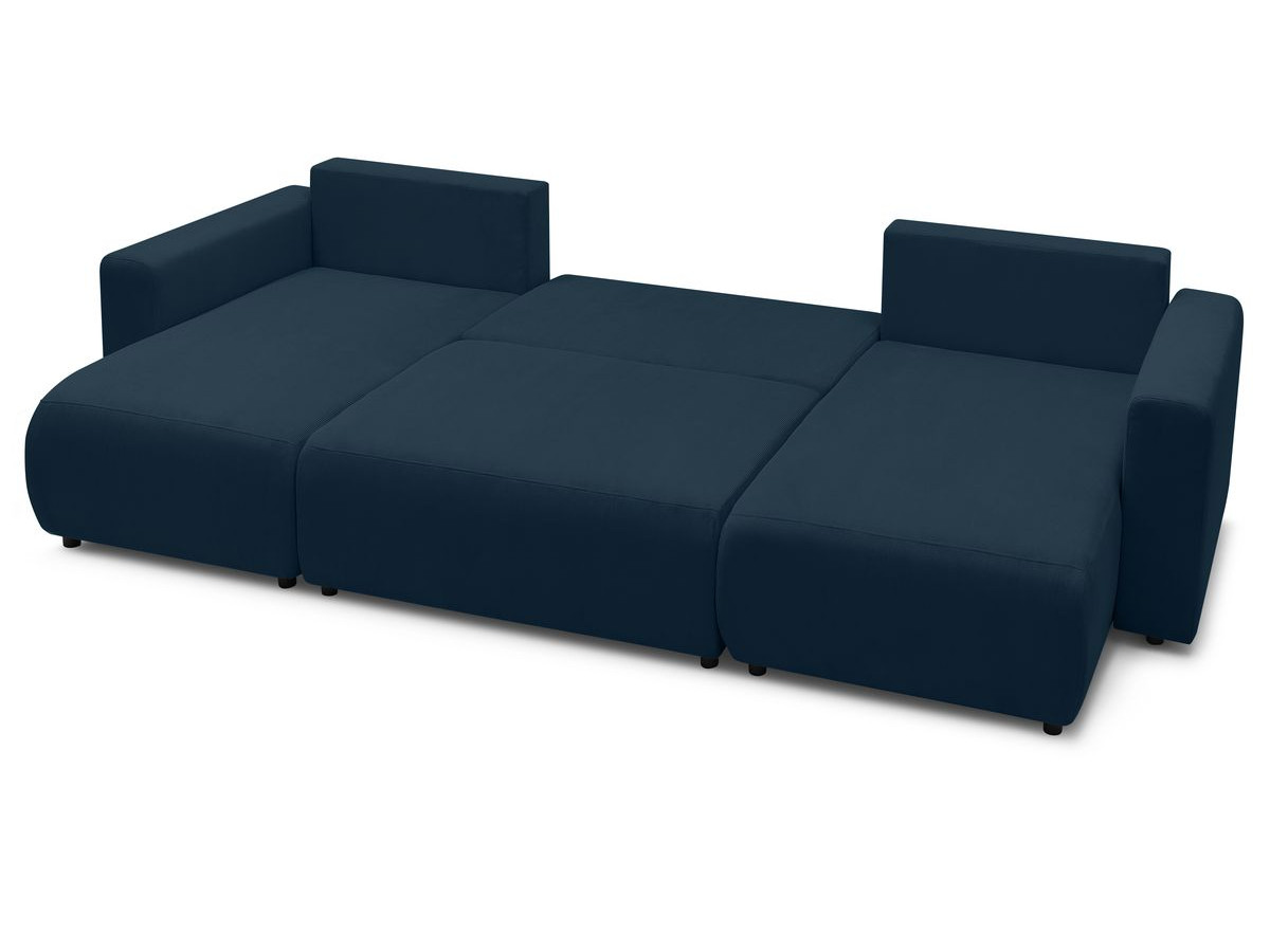 Canapé d'angle fixe EVEREST tissu chiné - Orange - Angle droit - 10 coussins