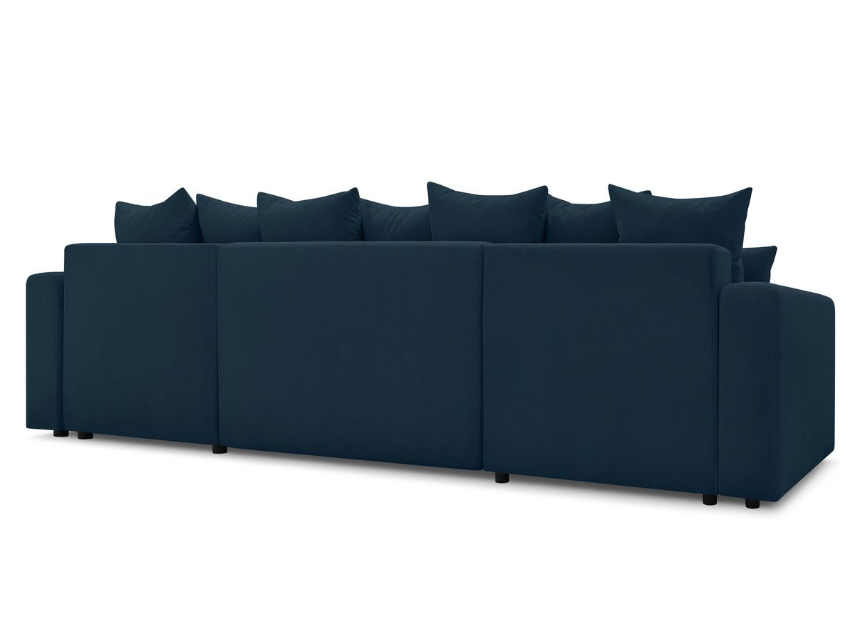 Canapé d'angle fixe EVEREST tissu chiné - Orange - Angle droit - 10 coussins