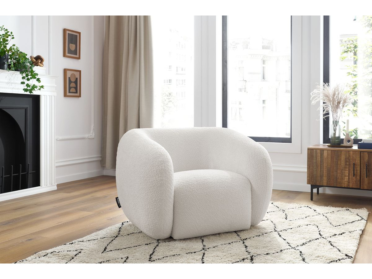 Fauteuil CELINE tissu bouclette