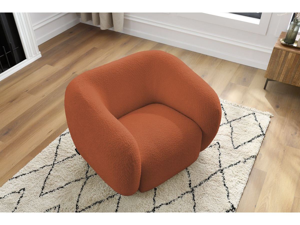 Fauteuil CELINE bouclette orange — vue 5