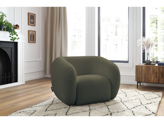 Fauteuil CELINE tissu bouclette