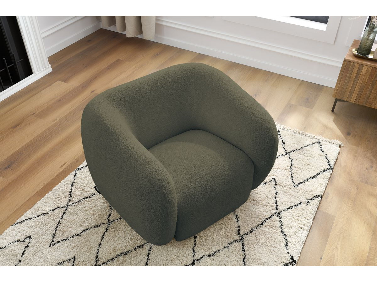 Fauteuil CELINE bouclette vert — vue 5