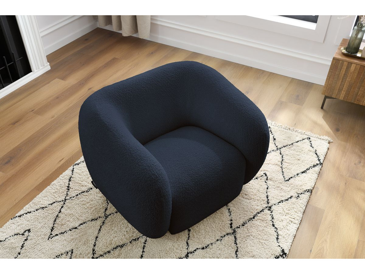 Fauteuil CELINE bouclette bleu foncé — vue 5