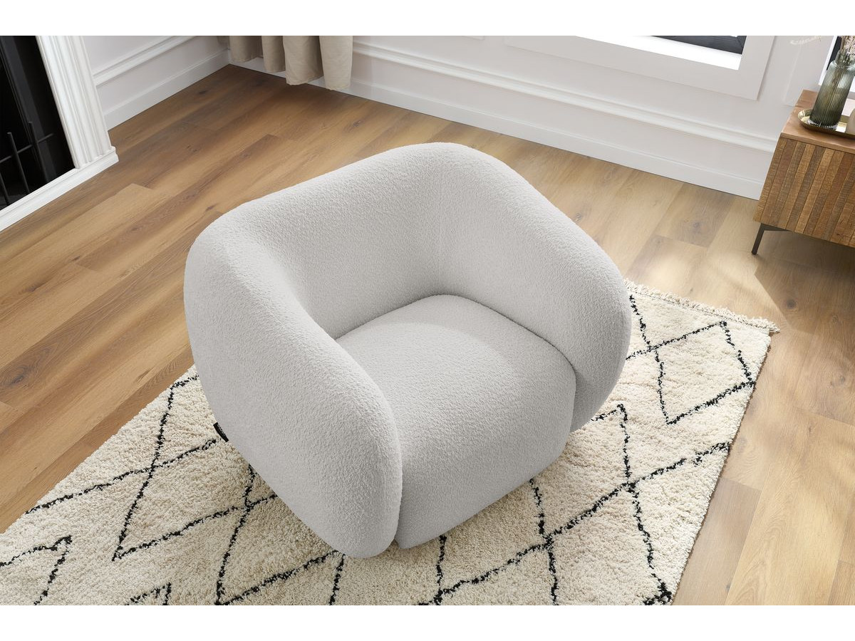 Fauteuil CELINE bouclette gris clair — vue 5
