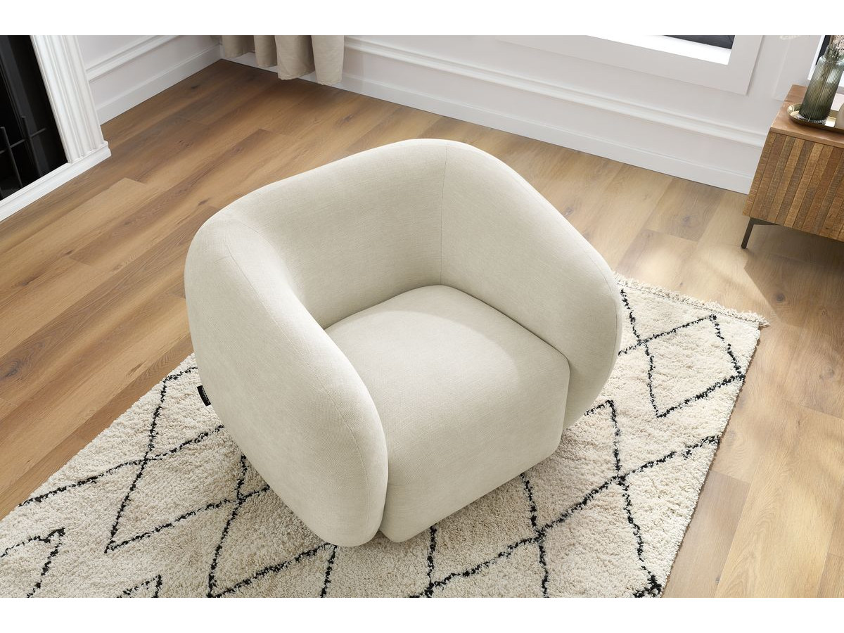 Fauteuil CELINE lisse beige — vue 5