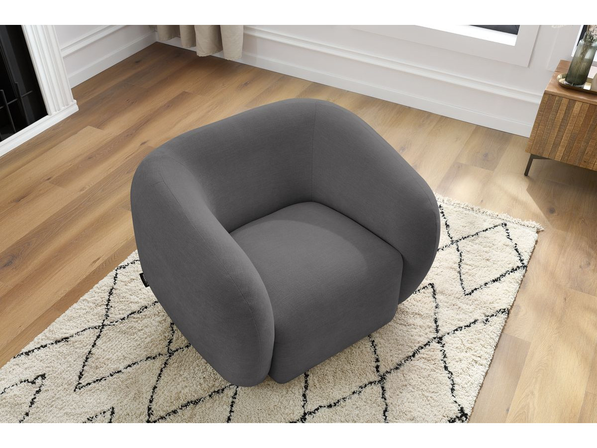 Fauteuil CELINE lisse gris foncé — vue 5