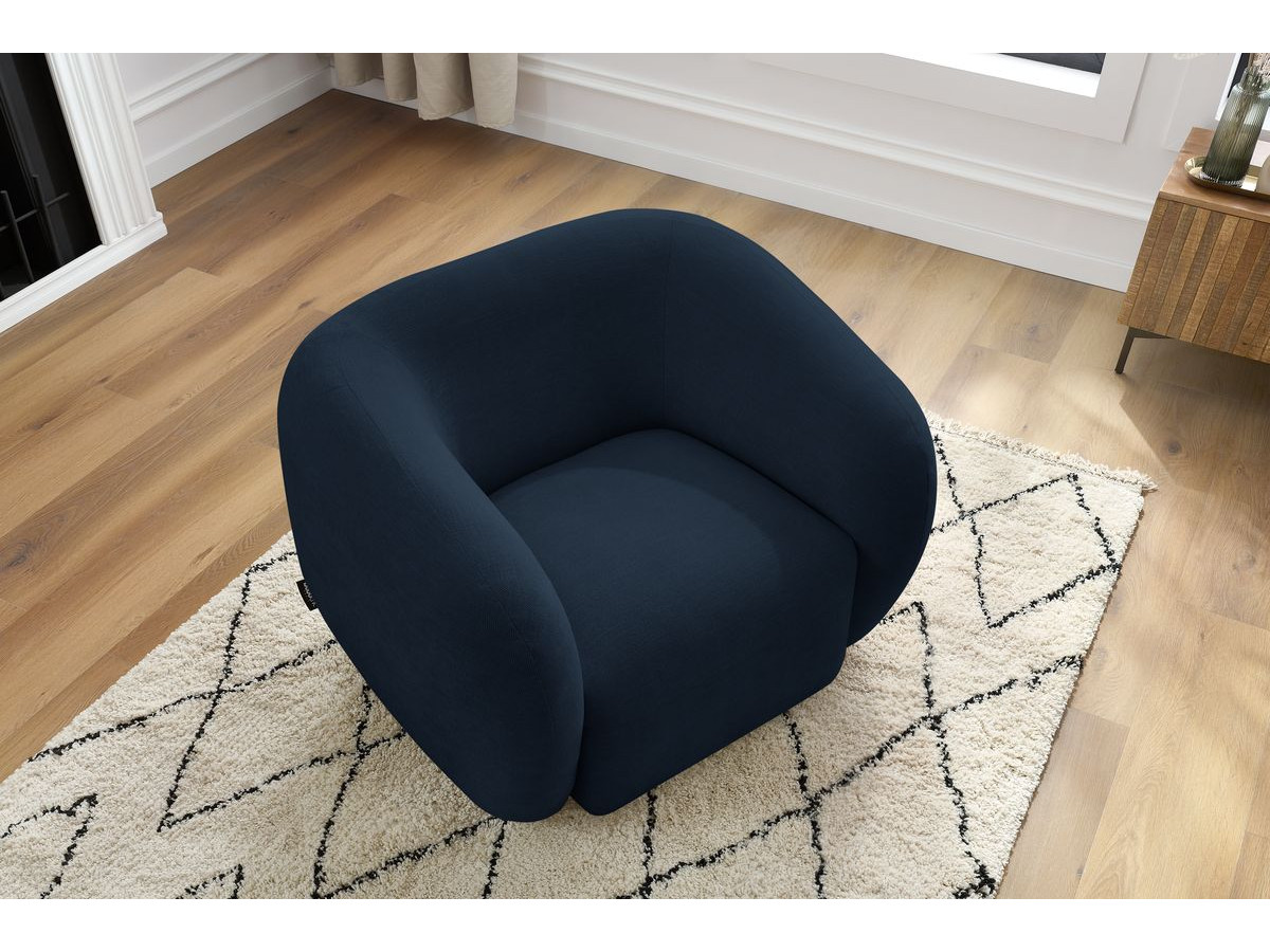 Fauteuil CELINE lisse bleu foncé — vue 5