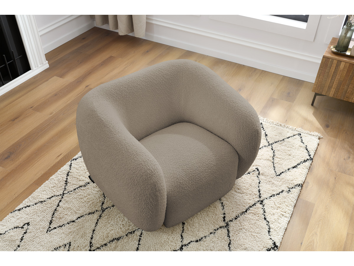 Fauteuil CELINE bouclette taupe — vue 5