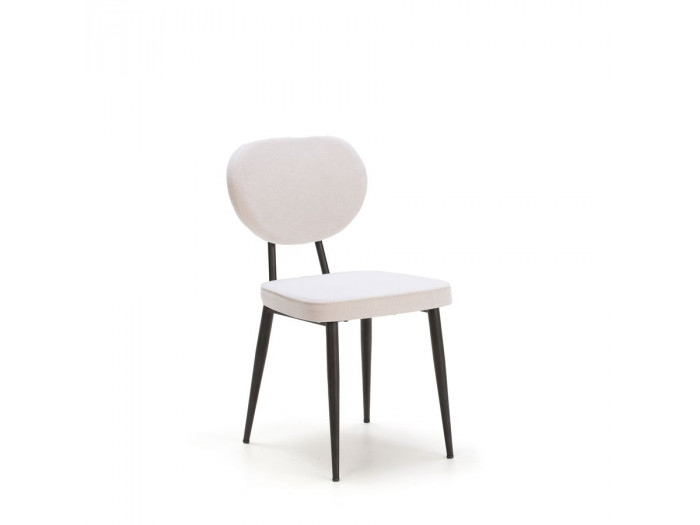 Lot de 2 chaises DAPHNE tissu simili daim et pieds noirs